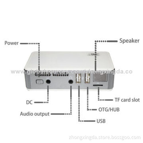 Multimedia Portable Mini Projector with USB/TF Card, Sized 110 x 65 x 28mm